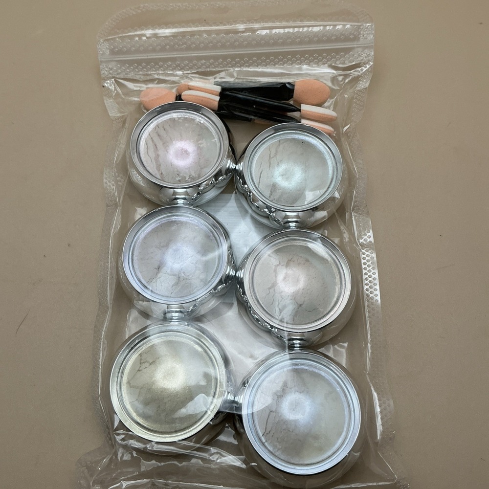 Furimuk, 6‎ Colors Chrome Nail Powder, Appliqué Pads